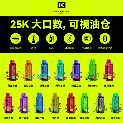 鑰石KEYSTONE🔋25000口煙彈搭配主機🔋另售空倉款可注油【買1盒煙彈贈1支主機🐻顏色隨機】